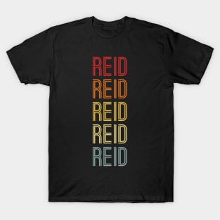 Reid Name Vintage Retro Pattern T-Shirt